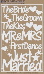 Scrapworx Collection - Mr and Mrs - LaserCut - Just Married (Copy)